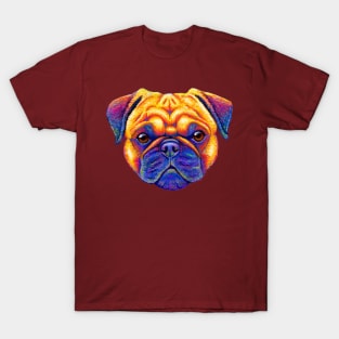 Colorful Rainbow Pug Dog T-Shirt